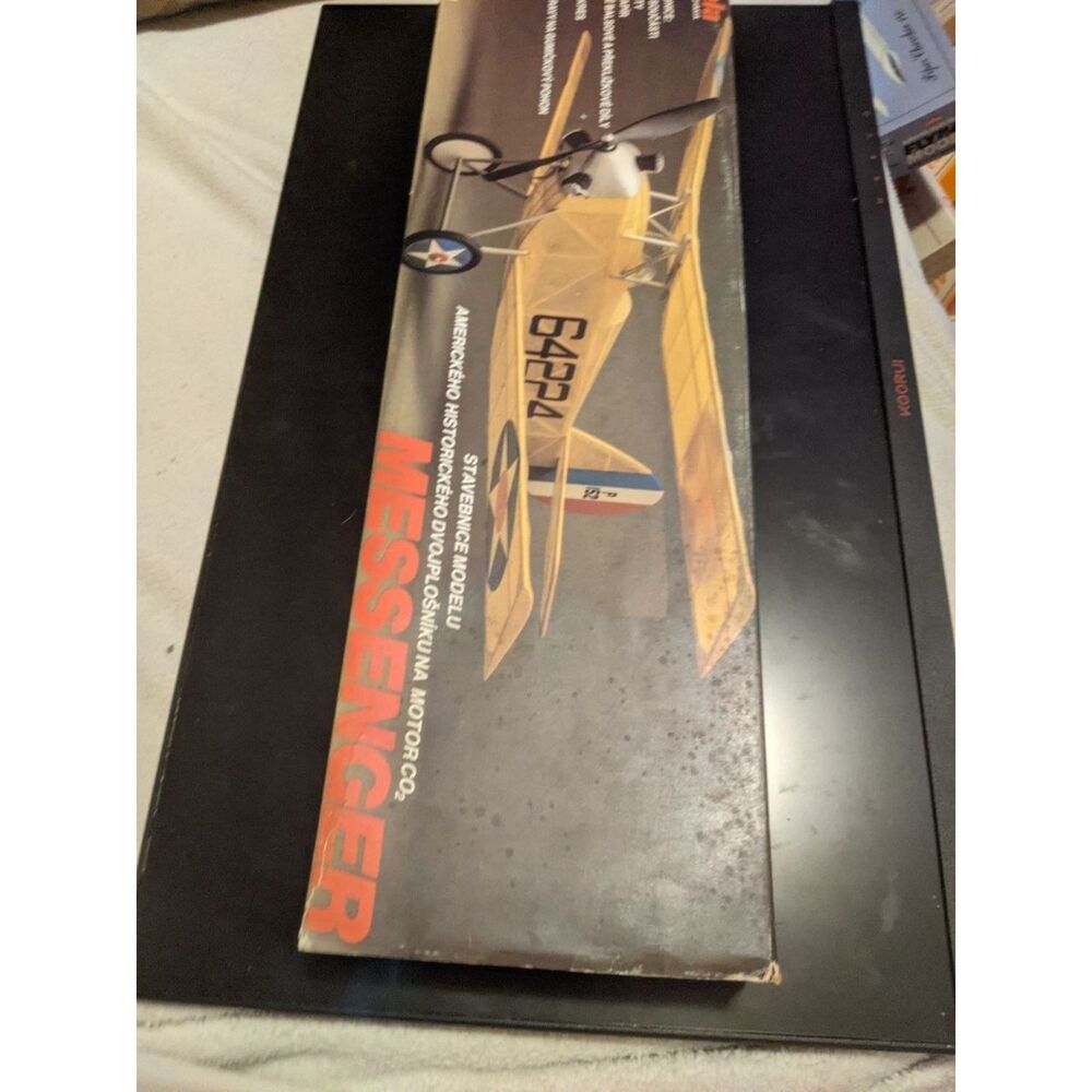 Vintage Modela Messenger Biplane Balsa Wood Model Airplane Kit Czechoslovakia